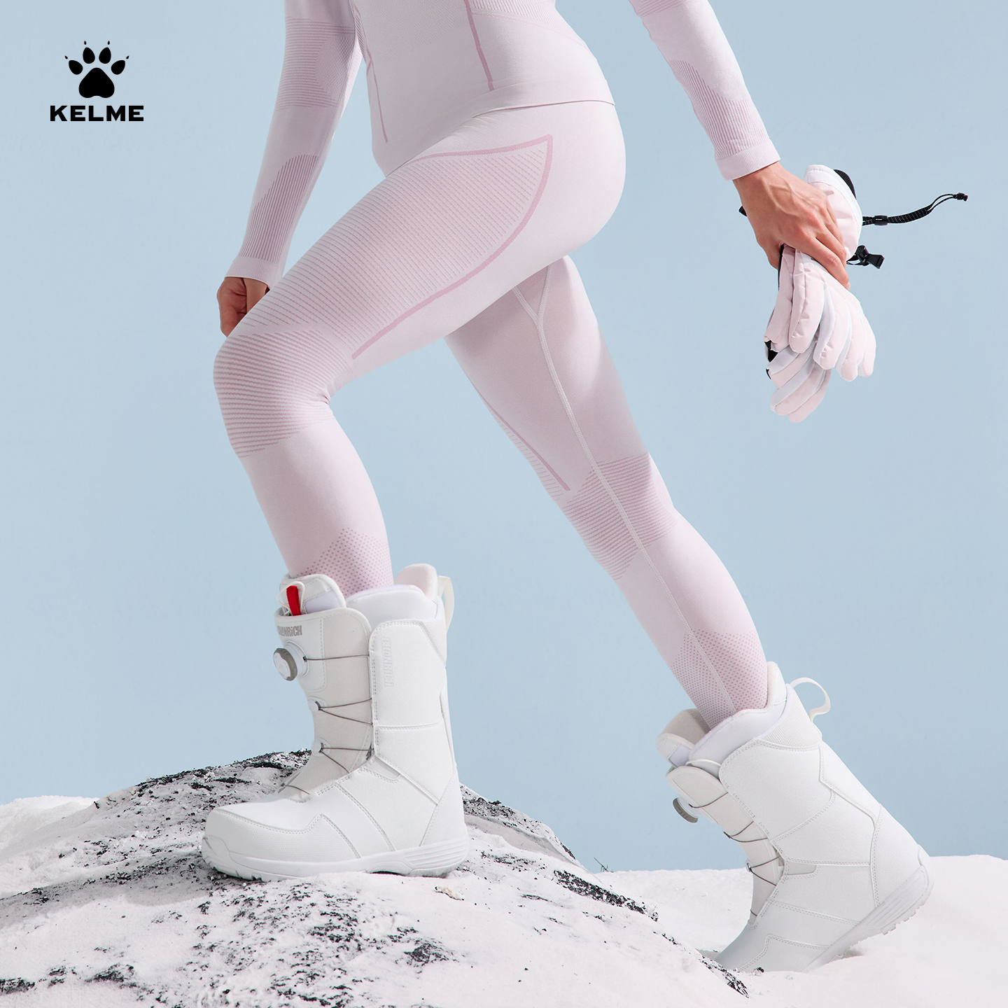 卡尔美滑雪服女款打底裤冬季保暖速干压缩裤跑步健身高弹紧身长裤