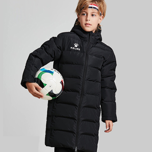 kelme卡尔美儿童棉服长款 运动棉衣足球训练外套棉袄羽绒棉大衣