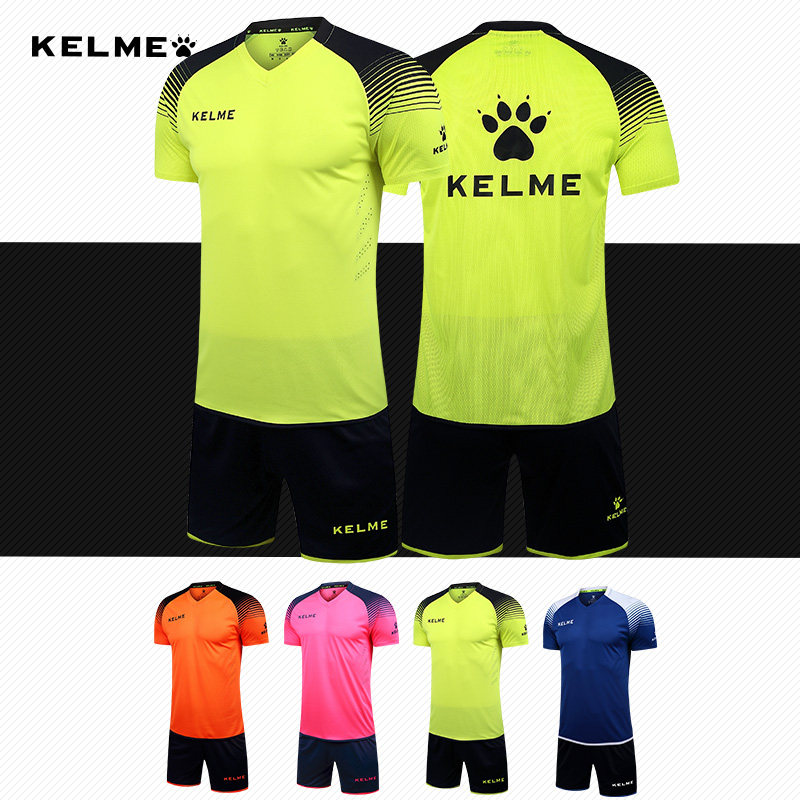 KELME 새로운 반팔 축구복 정장 경쟁 훈련복 성인 버전