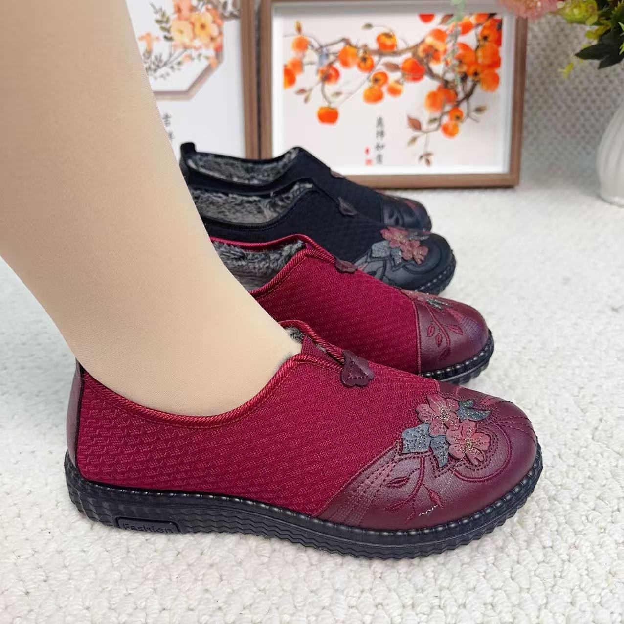 老北京棉鞋女厚底加绒保暖
