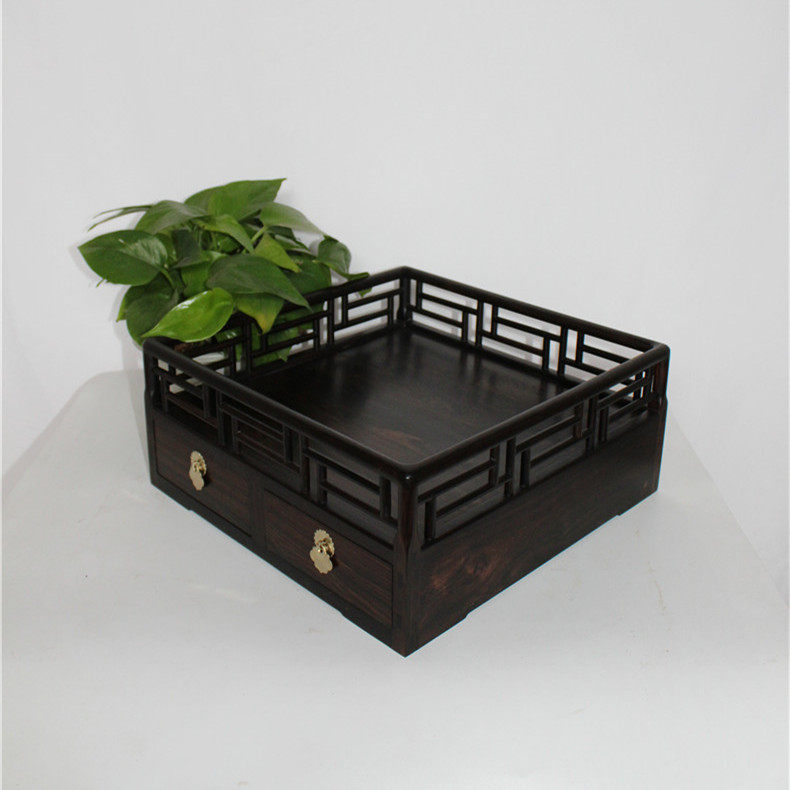 紫光檀王款都承盘文盘栏杆式文盘乌木都承盘文盘东非黑黄檀都盛盘