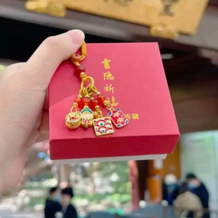 马年钥匙扣新中式国风情侣包小挂饰龙铃铛平安牌财爷钥匙扣北高峰