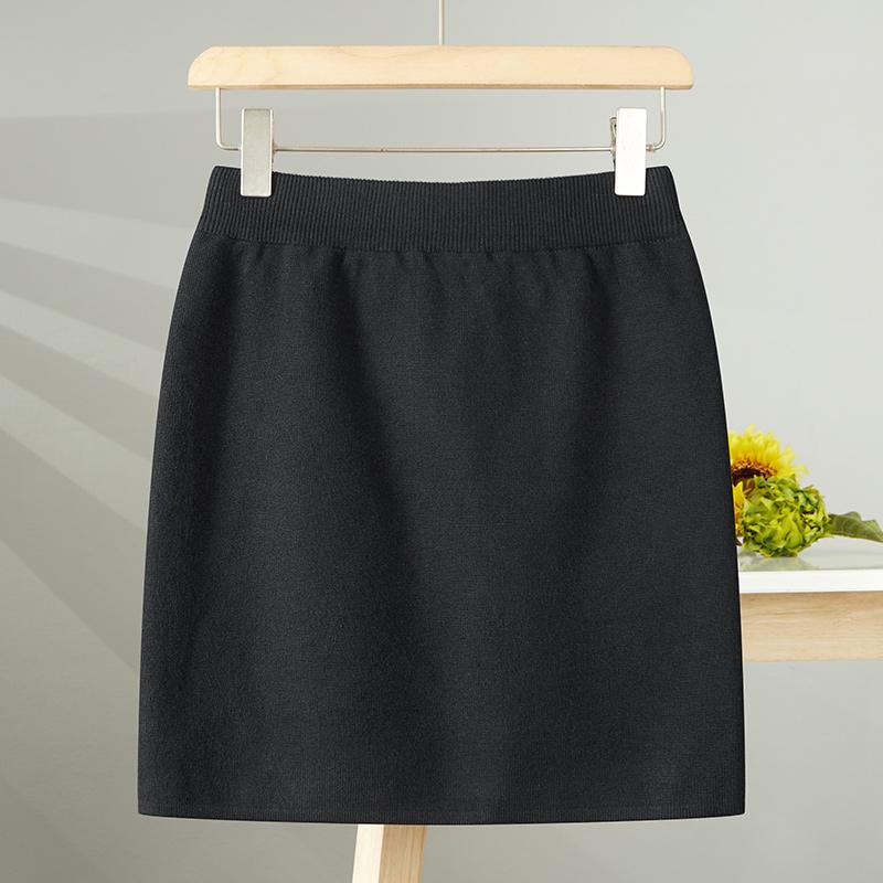 包臀短裙毛线小个子不开叉