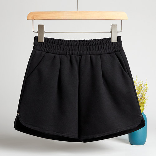 高腰针织短裤打底a字阔腿裤外穿