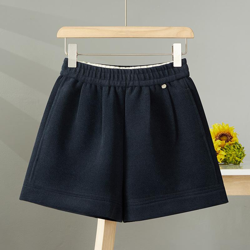 加厚毛呢短裤高级感秋冬新款