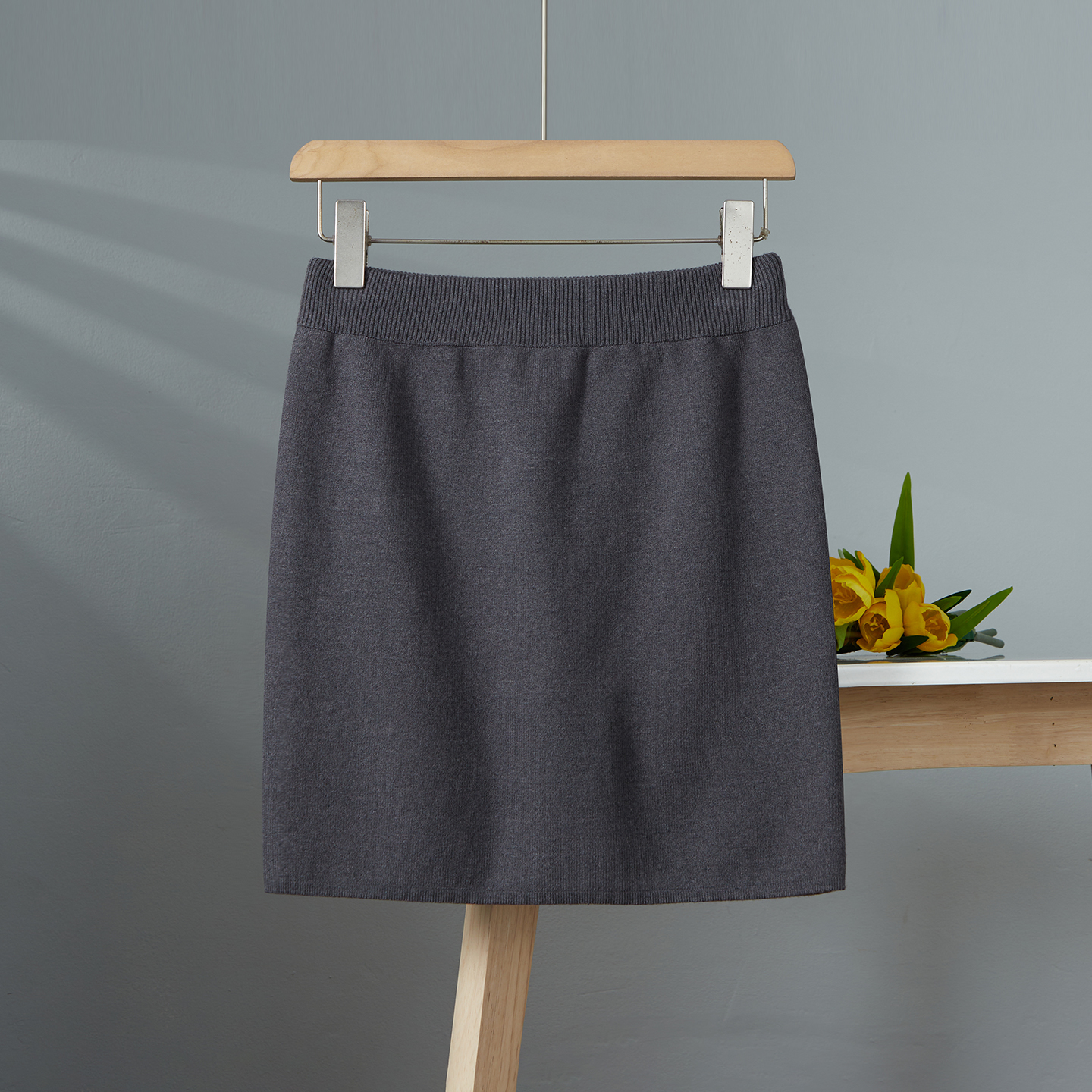 半身短裙女秋冬小个子松紧高腰