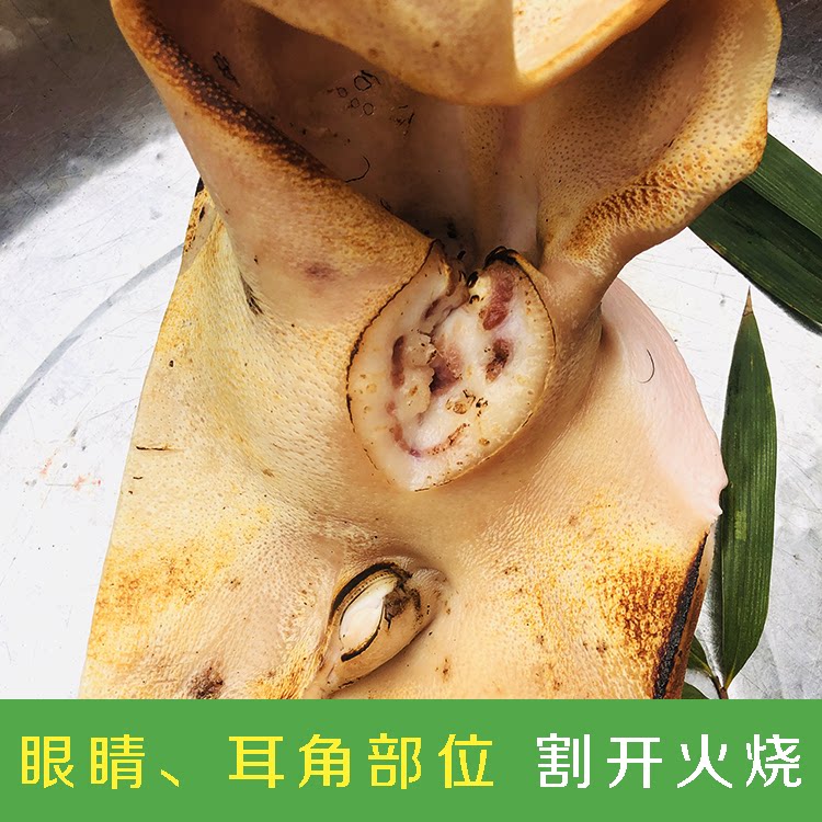 【不漂白无防腐剂浸泡 新鲜猪头皮】火烧清毛猪头肉 无骨猪耳头皮
