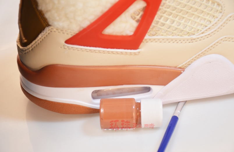 aj4 卡其色 羊羔绒 男女复古补色颜料中底修复改色掉色漆