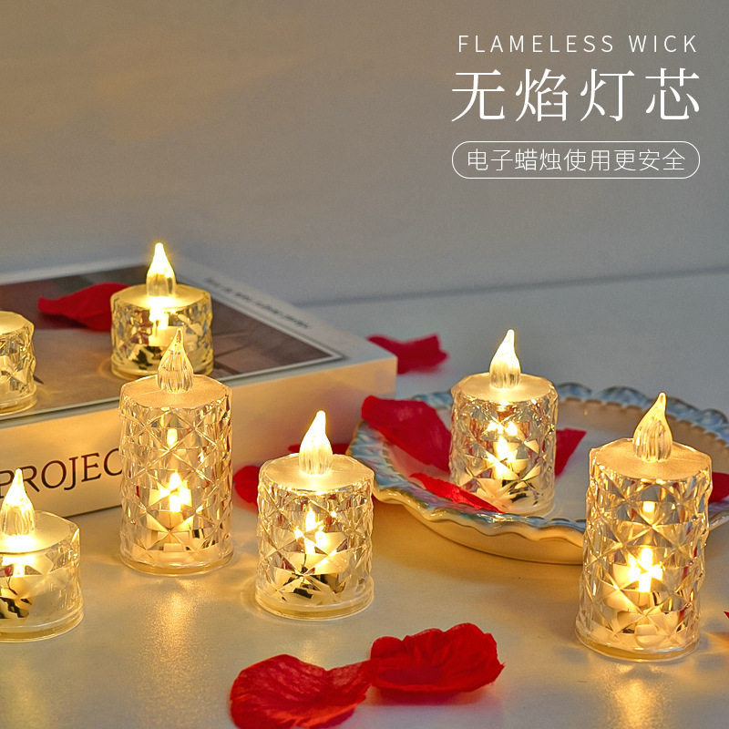 led电子蜡烛灯生日求婚表白室内房间场景氛围布置道具仿真装饰灯