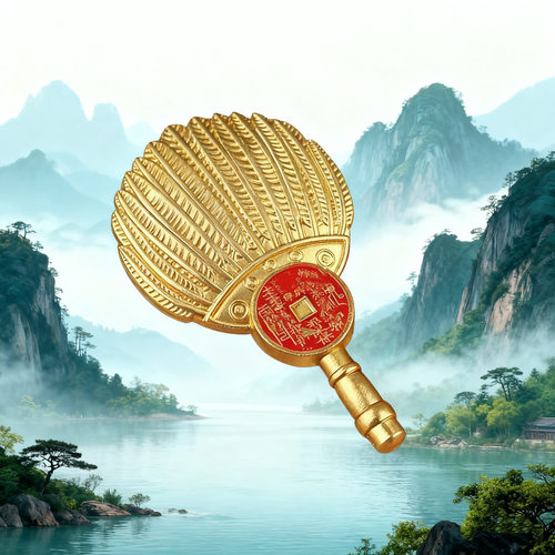 中式民族风合金诸葛扇高