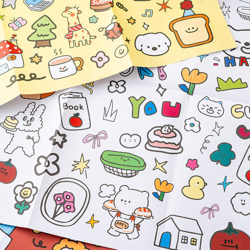 卡通动物包装纸高级感ins