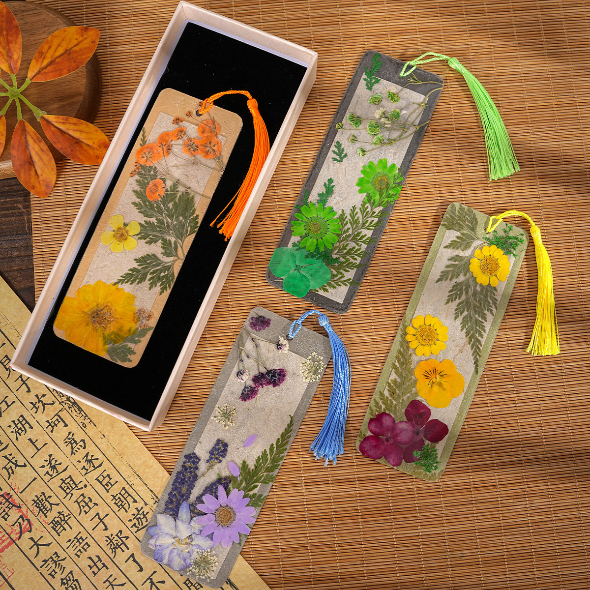 永生压花书签diy材料自制花草标本书签古风景区文创学生阅读礼品
