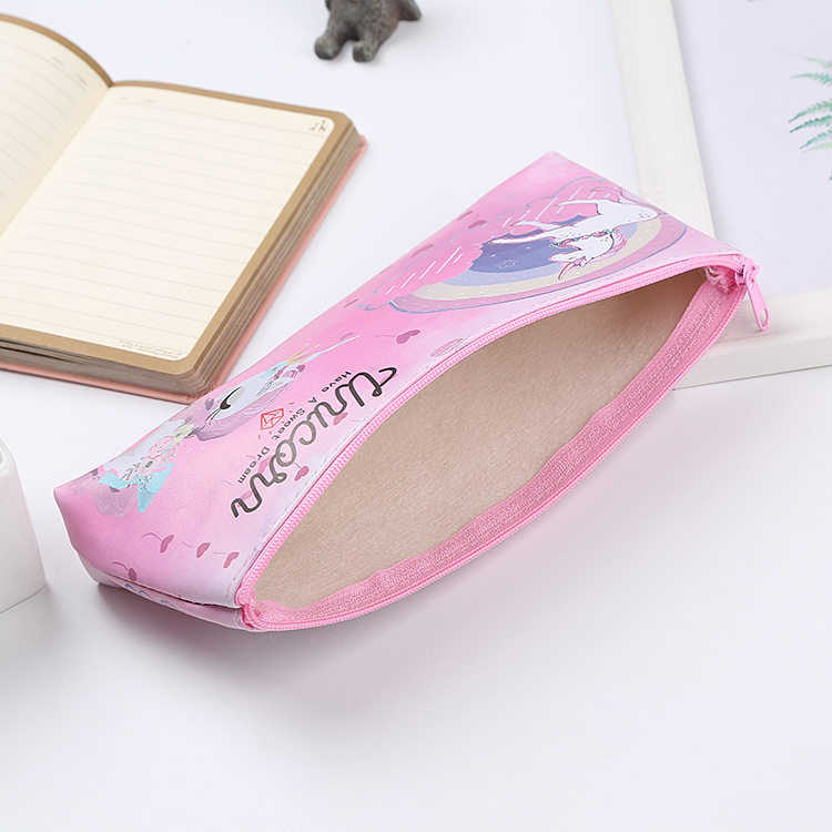 创意独角兽笔袋卡通学生PU文具袋大容量铅笔袋收纳袋笔盒厂家