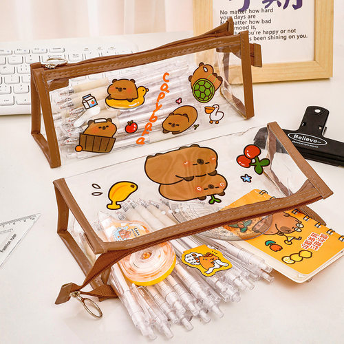 卡皮巴拉透明笔袋可爱水