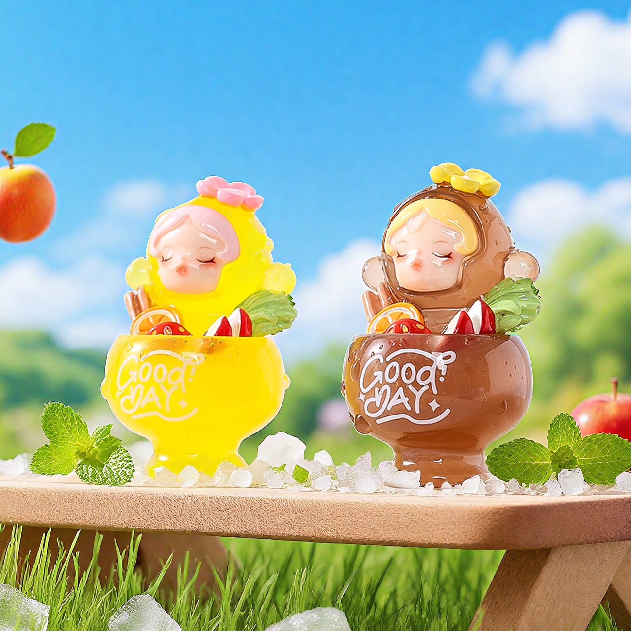 夜光水果酒杯萌粒树脂diy配件钥匙扣桌面迷你摆件盲盒对对碰