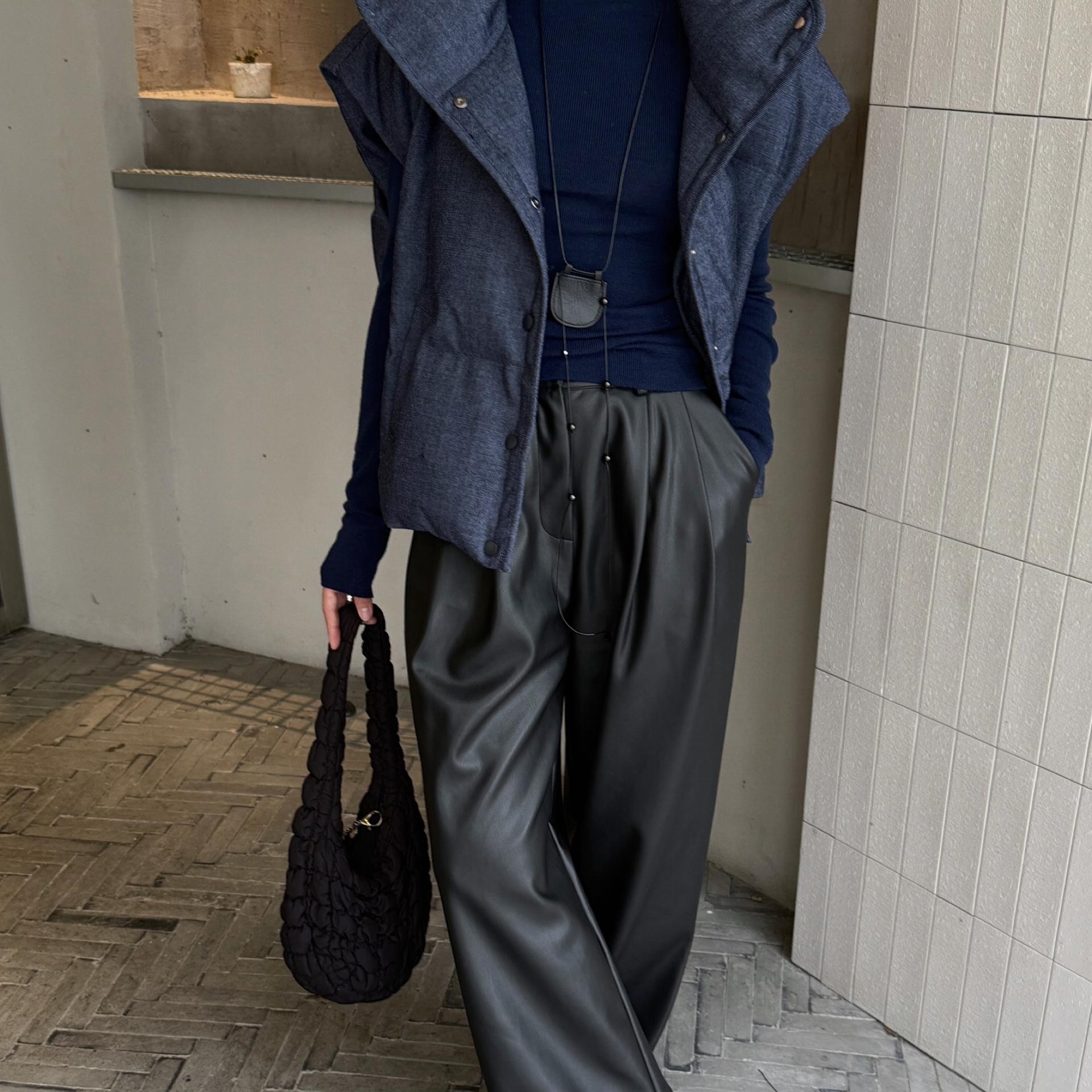 柔软舒适高腰显瘦百搭直筒裤