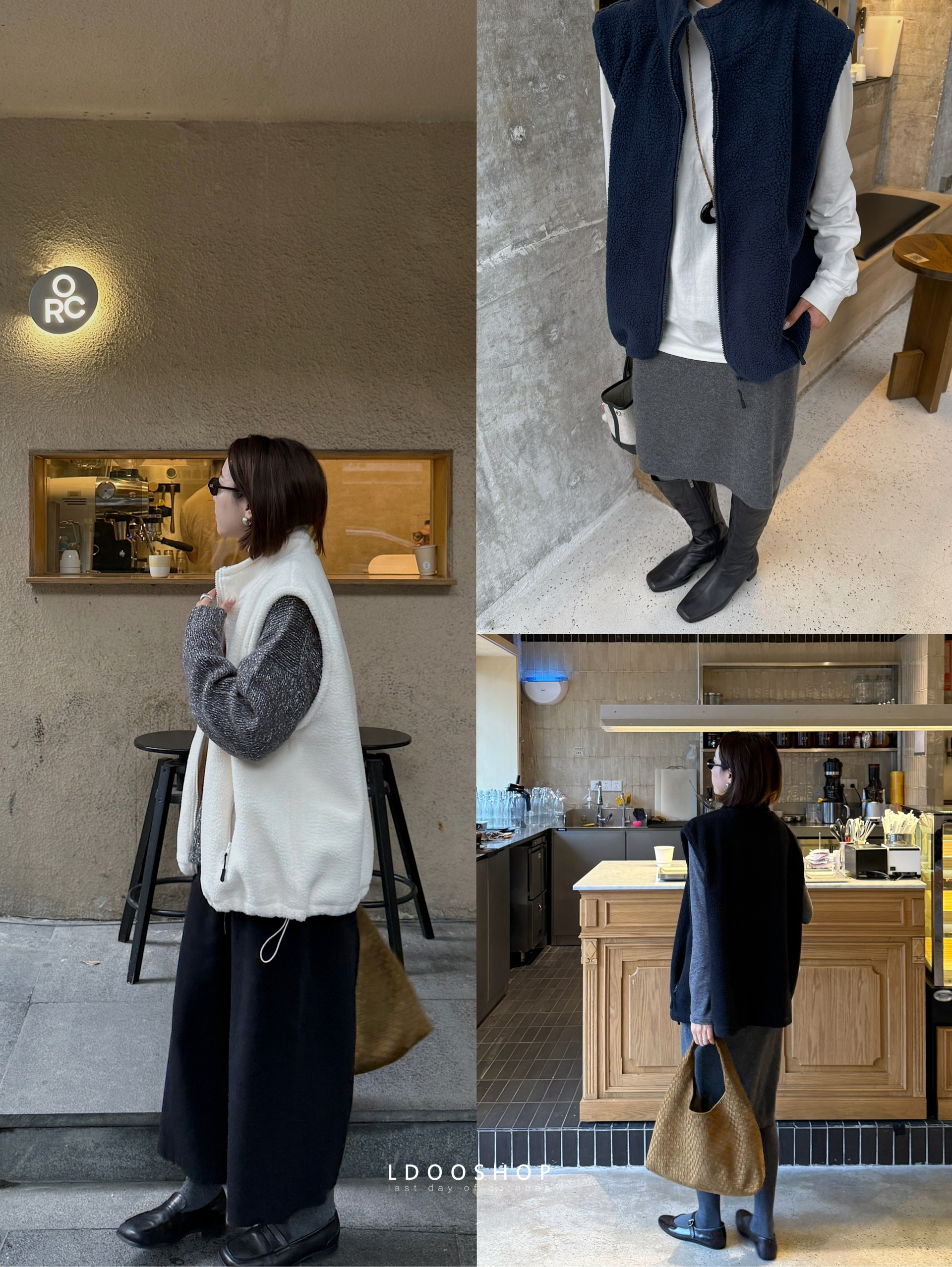 男女同款极简时髦廓形摇粒绒马甲