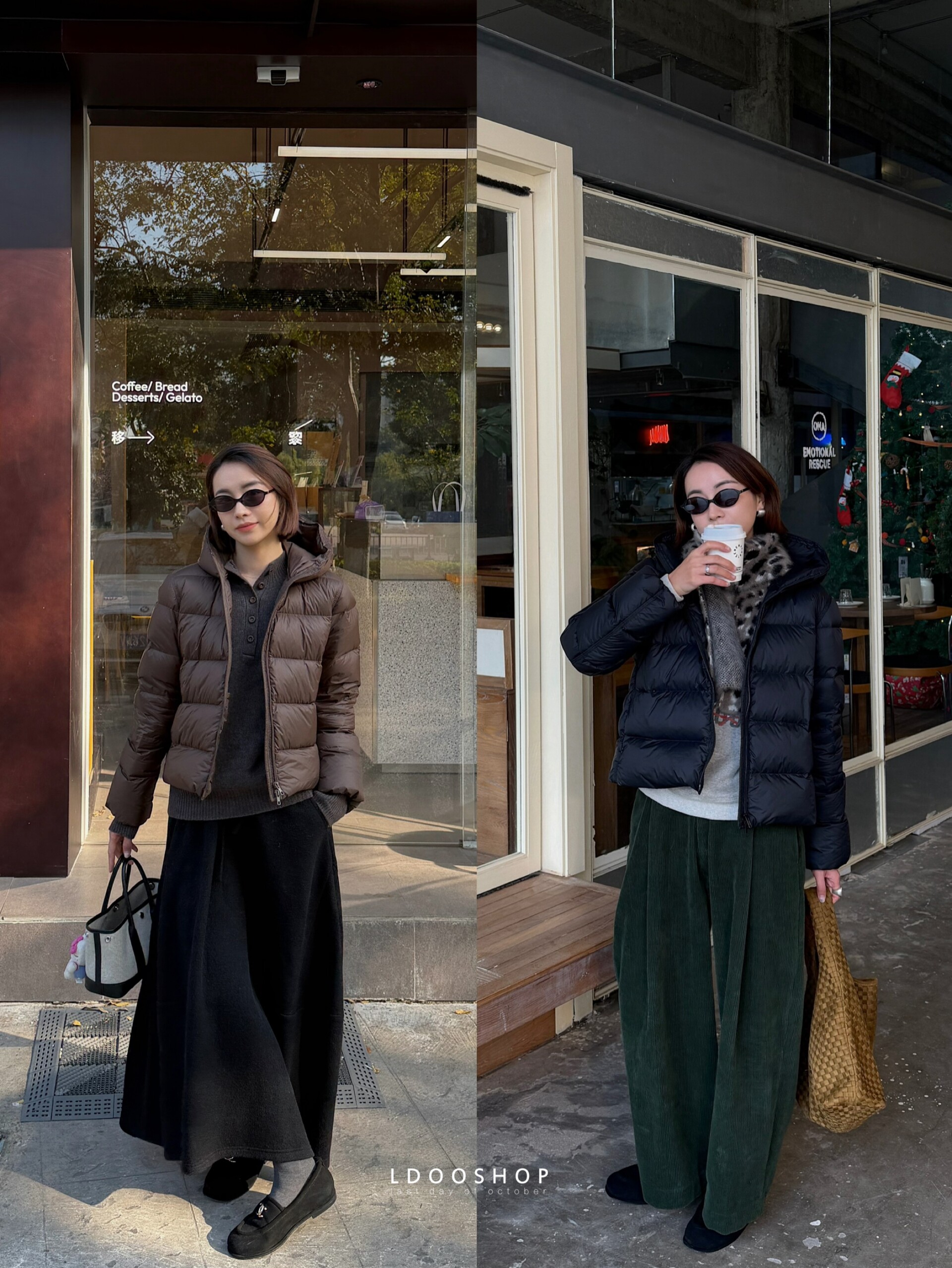 极简百搭时髦连帽短款羽绒外套