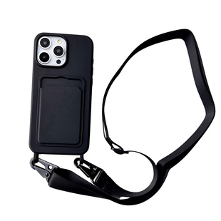 斜挎带挂绳适用iPhone16promax手机壳卡包一体15苹果14plus连卡套13pro背带12pmax挂脖吊绳11插卡款16e卡带绳