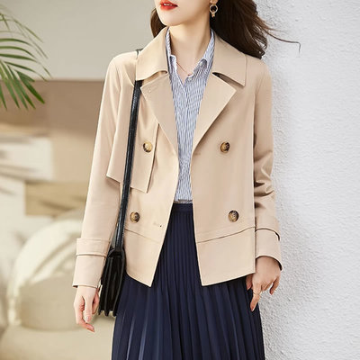 风衣女小个子春秋新款洋气百搭上衣休闲短外套