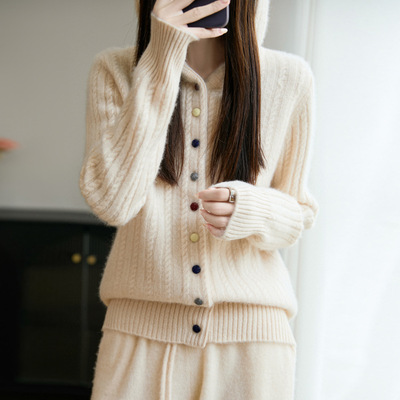 100%纯羊毛2025秋冬新款女宽松连
