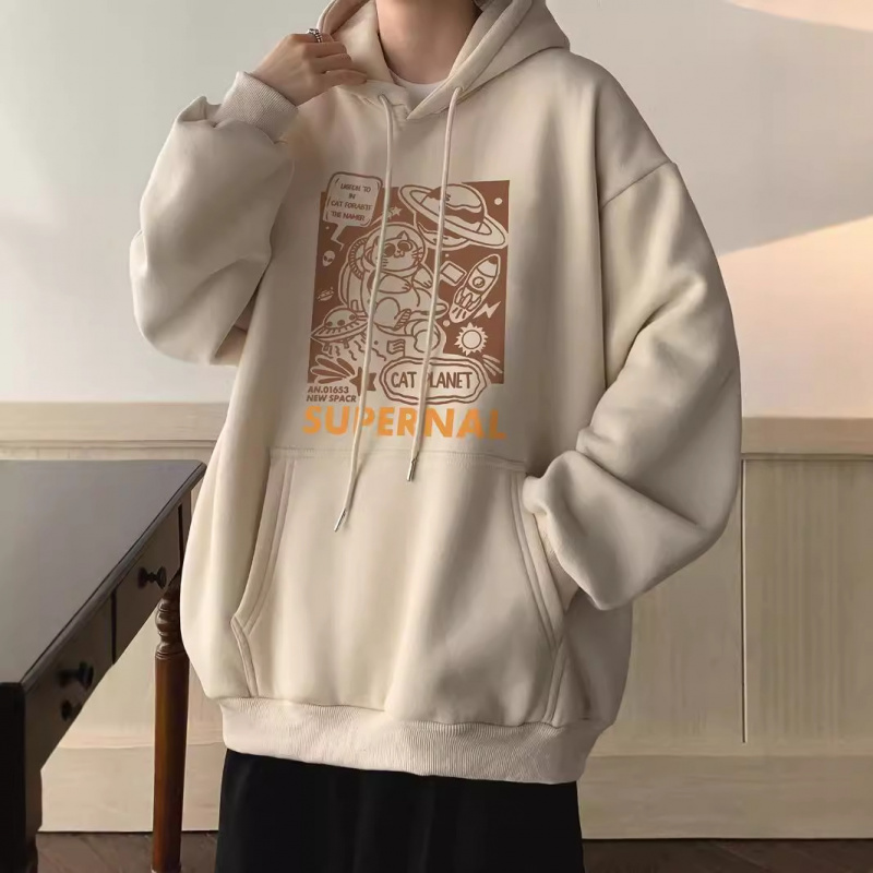 紫色连帽卫衣男款秋冬2024新款美