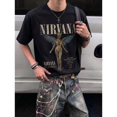索罗娜凉感美式复古高街男T恤