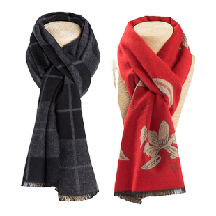 中老年人情侣款围巾男冬季爸爸妈妈老人爷爷奶奶老年人围脖女秋冬