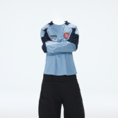 印花刺绣拼接盔甲垫肩宽松长袖 ASTT 25AW T恤日常可穿冰球服