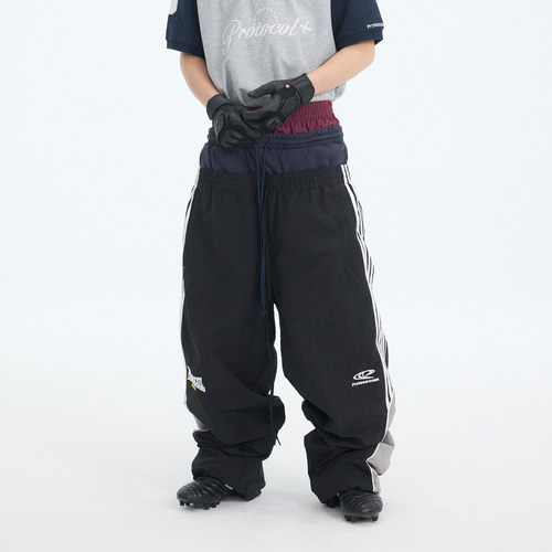 ASTT26SS三腰拼接刺绣尼龙长裤