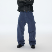 25AW 水洗做旧宽松直筒棉制帆布双膝伐木裤 工装 ASTT 长裤