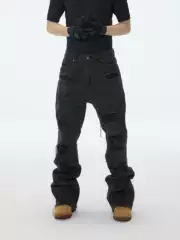 Astt 25Aw Cleanfit Ripped Patchwork Random Stitch Embroidery Washed Vintage Slim Fit Flared Denim Pants