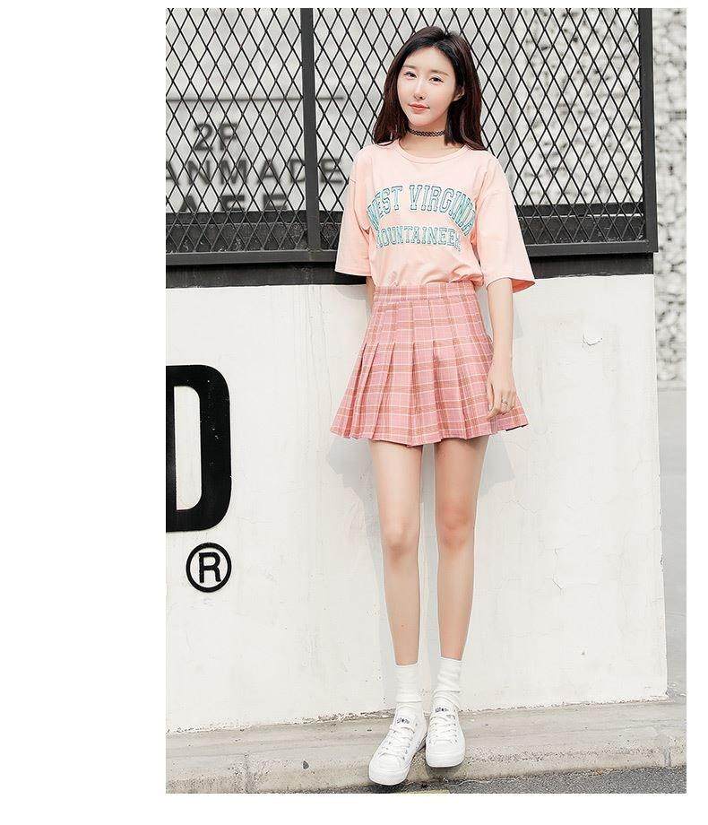 半身大学生百褶蓬蓬粉色a字格子短裙大摆短款文艺夏季款a型百折女在类目 女装/女士精品, 半身裙中 - 来自Buy2taobao.com提供专业的淘宝代购服务