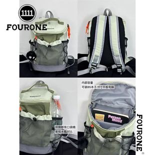 FOUR ONE山系户外轻便背包女小众撞色登山大学生双肩包迷你小书包