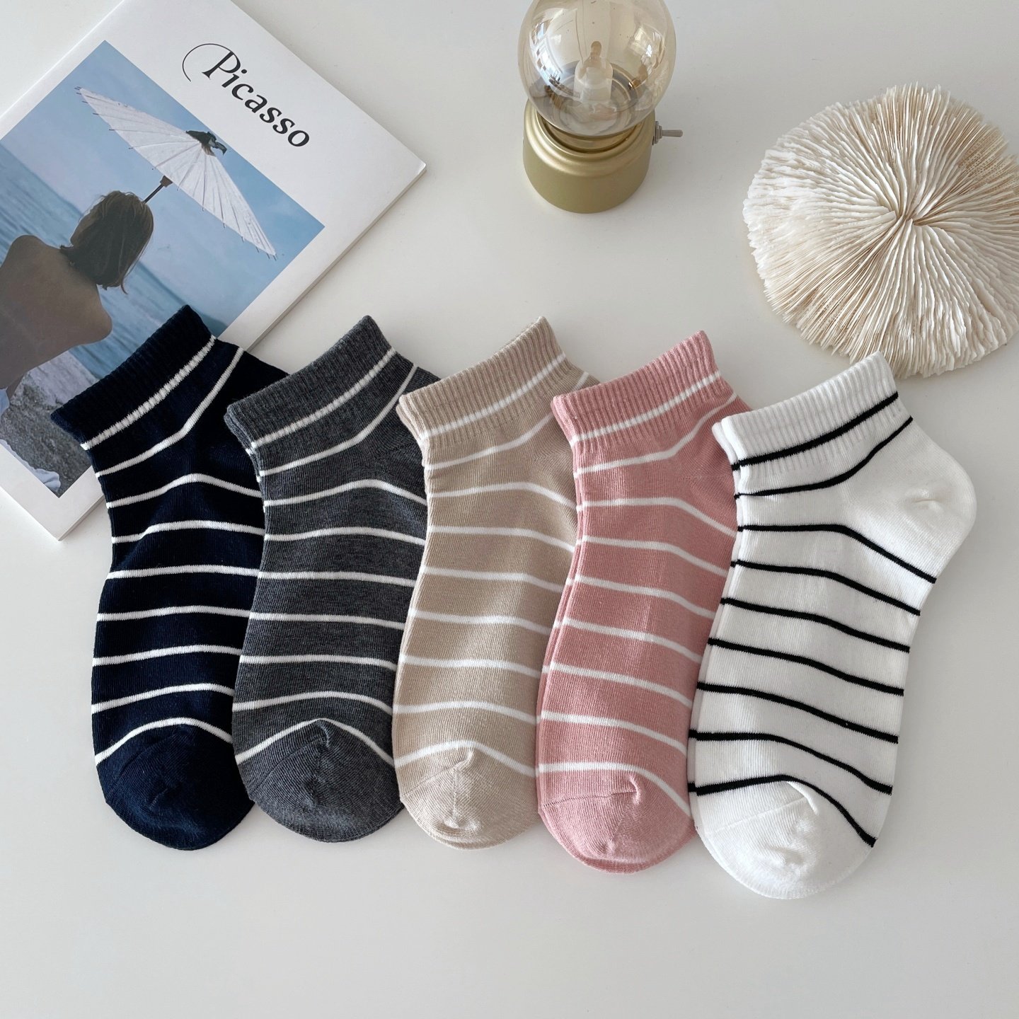 日系条纹袜子女短袜浅口夏季薄款韩版复古黑白色简约低帮运动船袜,女士内衣/男士内衣/家居服,船袜,淘宝优惠券,粉丝福利购,淘宝优惠卷