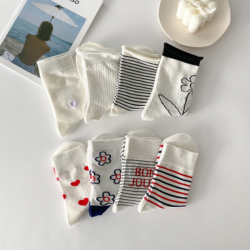 白色ins潮春萝莉长筒网红款袜子