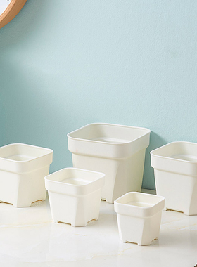 多肉花盆加厚塑料大号圆角磨砂小黑方白色叶插盆肉肉植物盆栽方盆