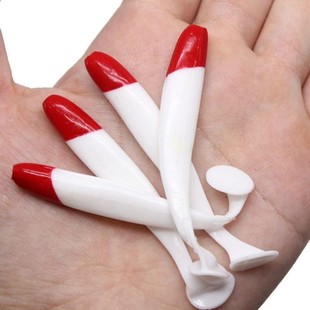 垂钓用品现货 2g路亚饵 批发 7cm1.2g t尾软饵红头白5.5