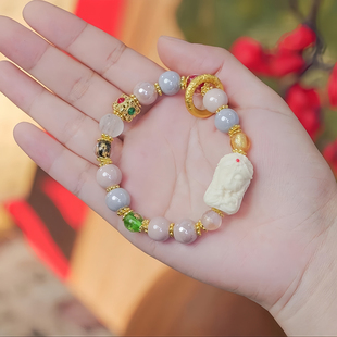 扎基拉姆灰灰瓷琉璃手串新中式转运珠粉瓷杭州香灰琉璃心经手链