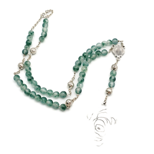 玫瑰念珠6mm水草玉髓手工链式意大利进口配件意卡米诺男女同款