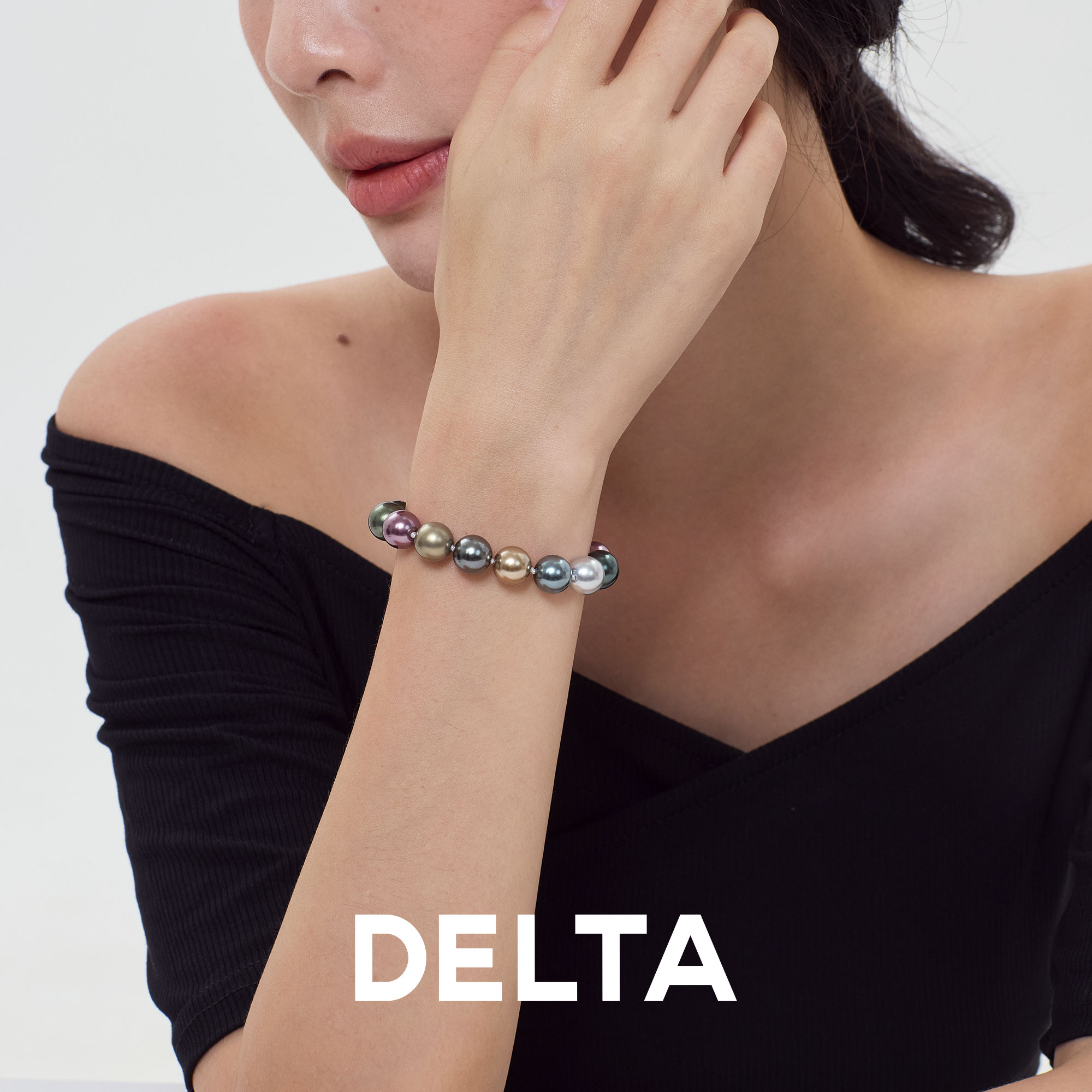 莫兰迪混彩大溪地珍珠手串女款