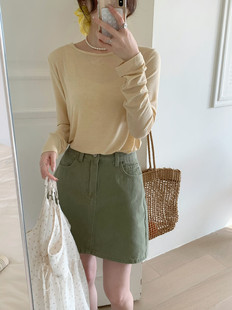 26年早春OMELET蛋卷韩系简约百搭后颈系带长袖T打底衫