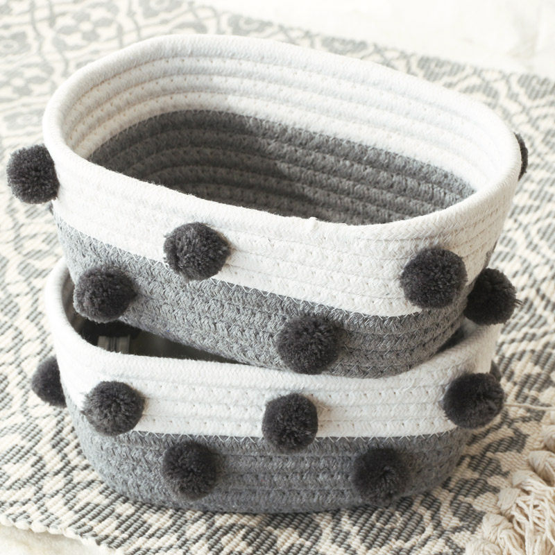 ins北欧棉绳编织收纳筐零食钥匙杂物收纳盒桌面化妆品收纳置物篮在类目 收纳整理, 家庭收纳用具, 储物箱, 收纳箱中 - 来自Buy2taobao.com提供专业的淘宝代购服务