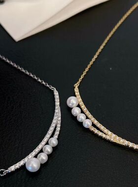 初夏爆款淡水珍珠吊坠金色银色
