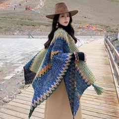 民族风丽江披肩女新疆西藏云南旅游穿搭女装外搭斗篷外套披风围巾