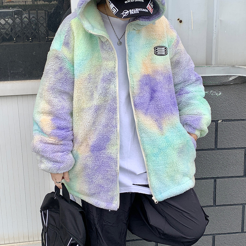 冬新款学生情侣棉服棉衣羊羔毛加厚夹棉扎染213-1p138控158my16,男装棉衣,星座213-1