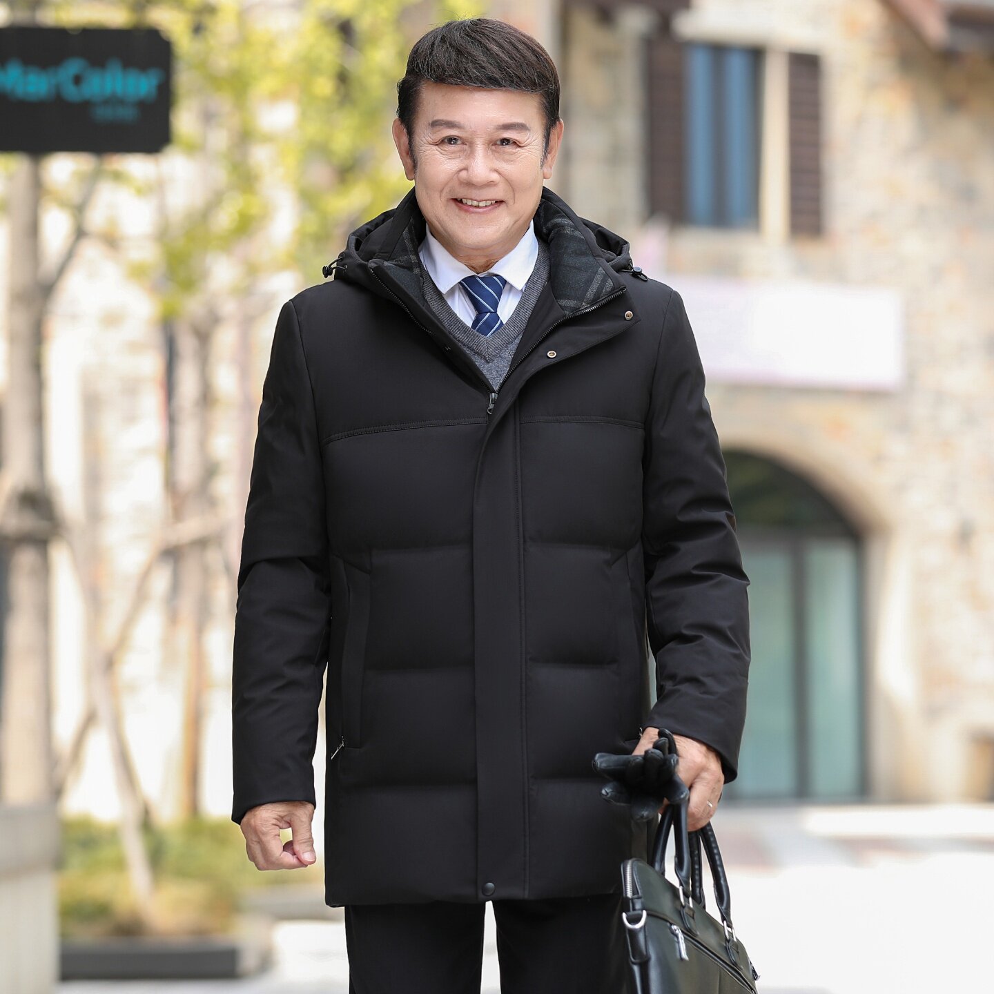 冬季清仓中老年男羽绒服中长款爸爸加厚保暖父亲冬装短款外套