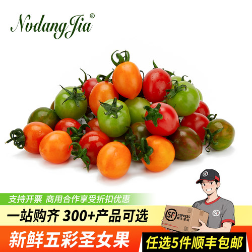新鲜五彩圣女果小番茄摆盘点缀