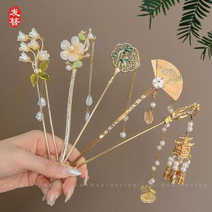 古风发簪簪子女新中式2025新款发钗子简约现代高级感盘发汉服头饰