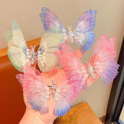 会动的蝴蝶发夹女儿童古风夹子发饰2025女孩蝴蝶结小发卡女童头饰